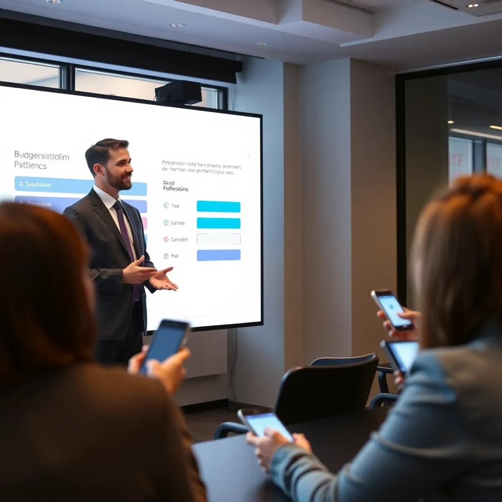 Groep professionals tijdens interactieve presentatie workshop