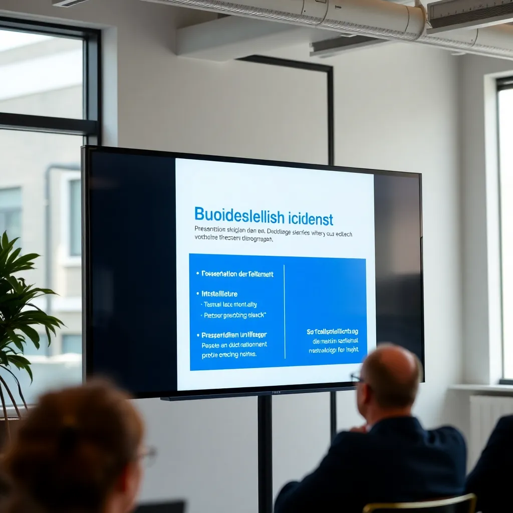 Zakelijke man gebruikt effectieve handgebaren tijdens presentatie