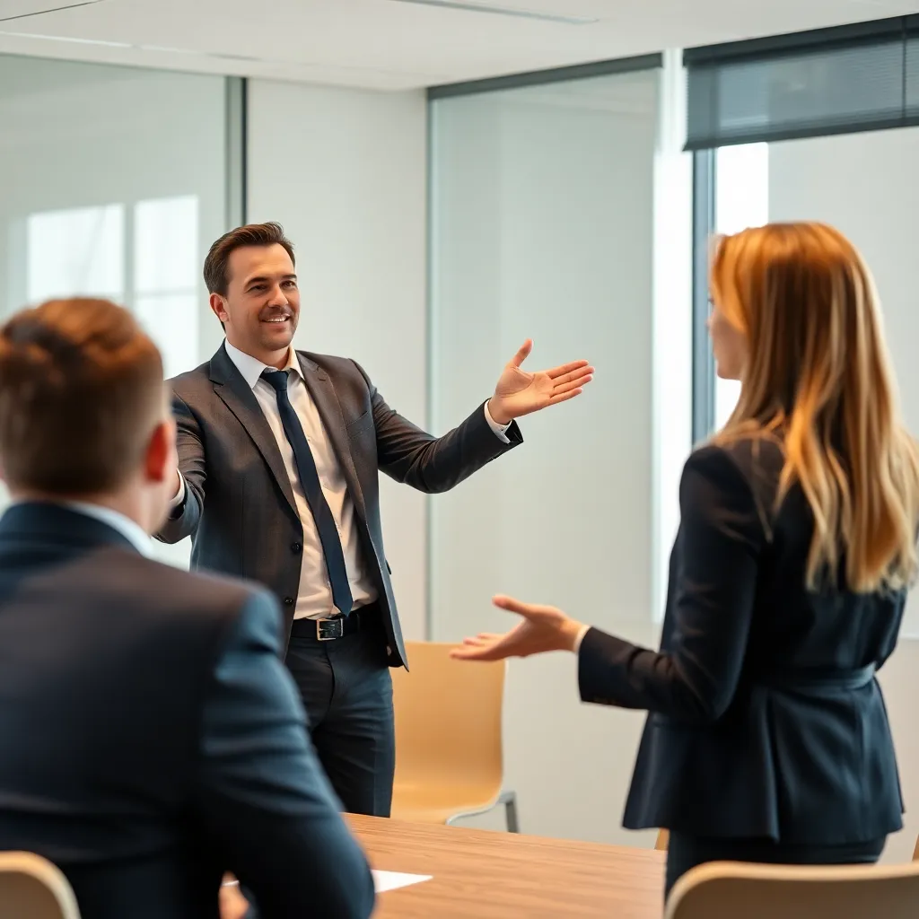 Succesvolle zakelijke presentatie met geëngageerd publiek
